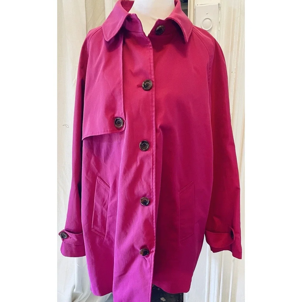 Weatherproof plus size All‎ Weather Coat Plus Size 1X Magenta Pink Rain Coat